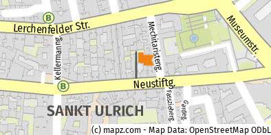 Sadtplan Kartenausschnitt BCN Drucklösungen, 1070 Wien, Neustiftgasse 12